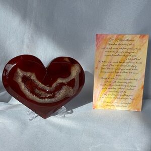 Druzy Carnelian Heart Sympathy Gift w/ Original Poem | Memorial Grief Gift
